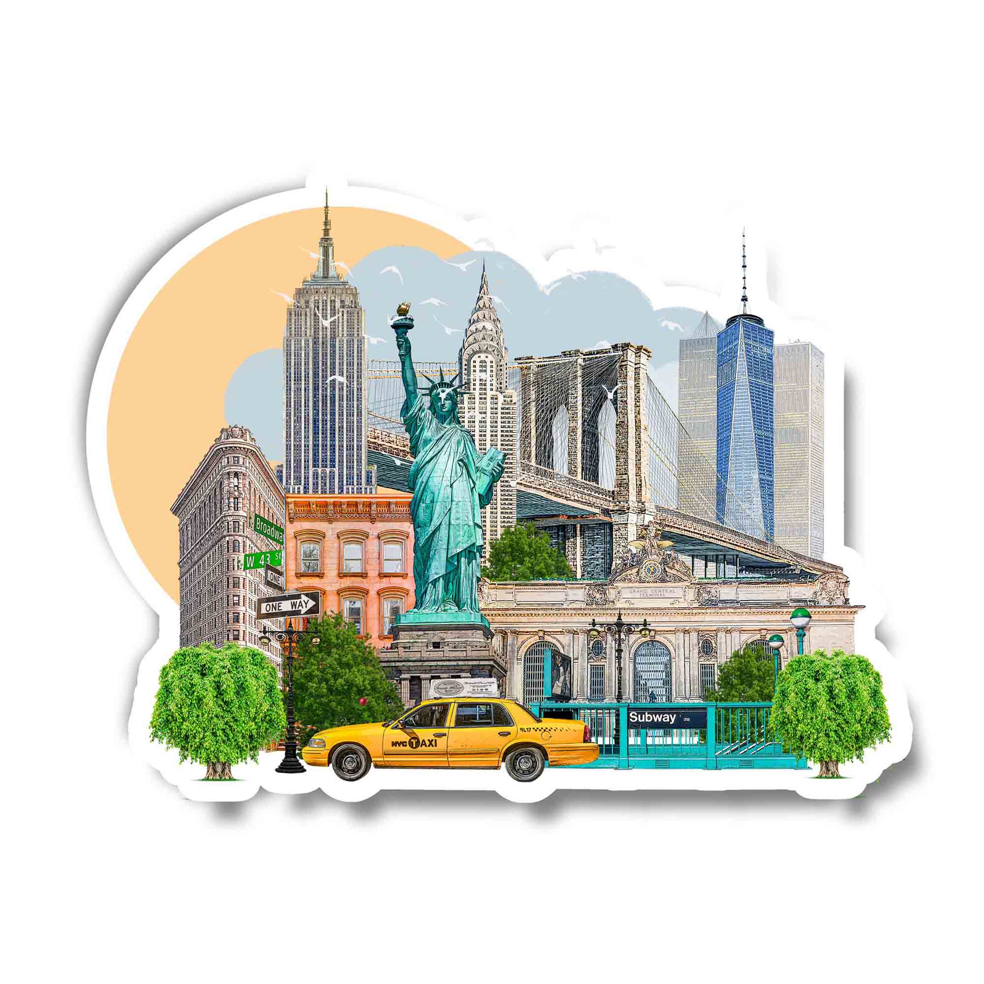 New York Sticker New York Landmark Sticker
