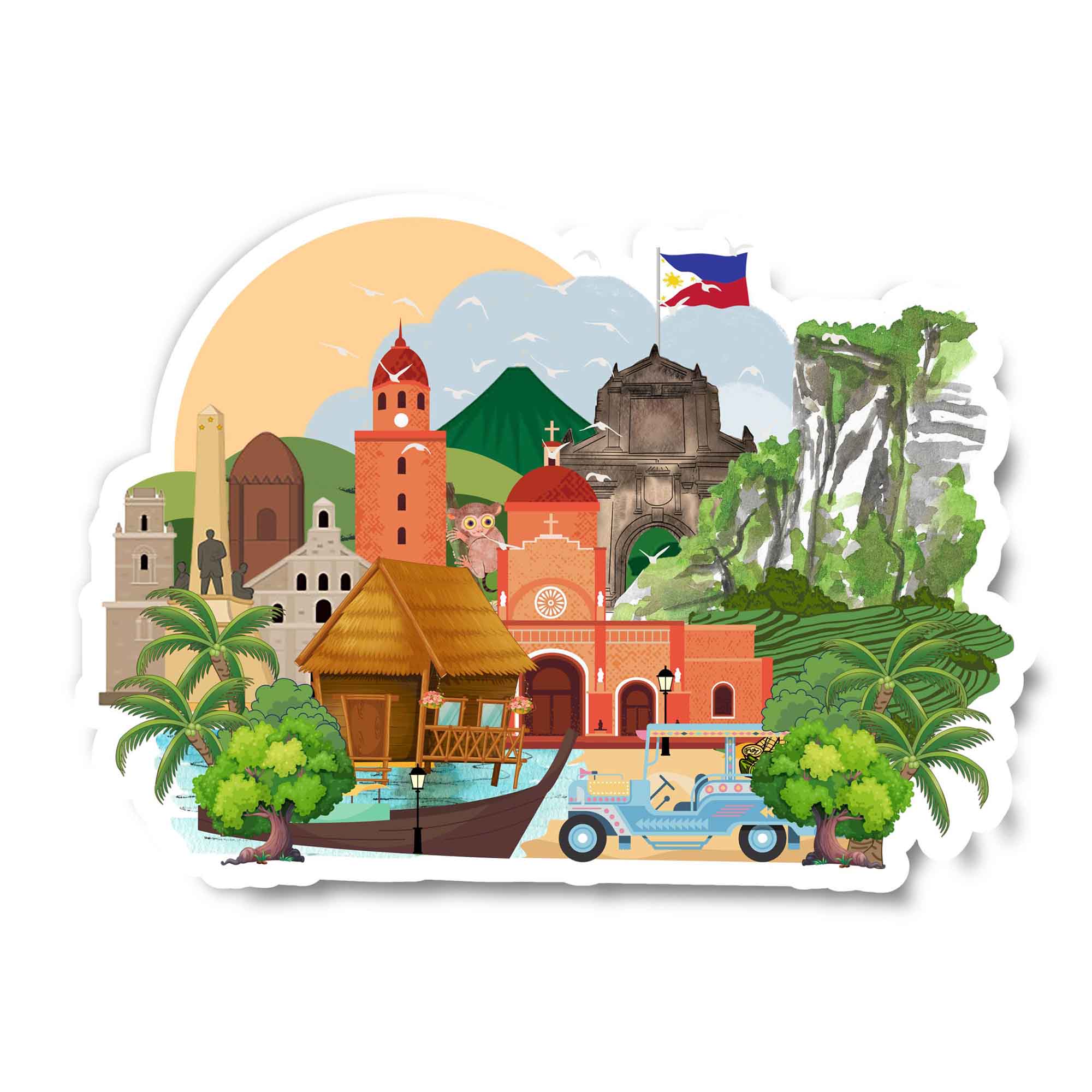 Philippines Landmark Travel Stickers Philippines Landmark Sticker