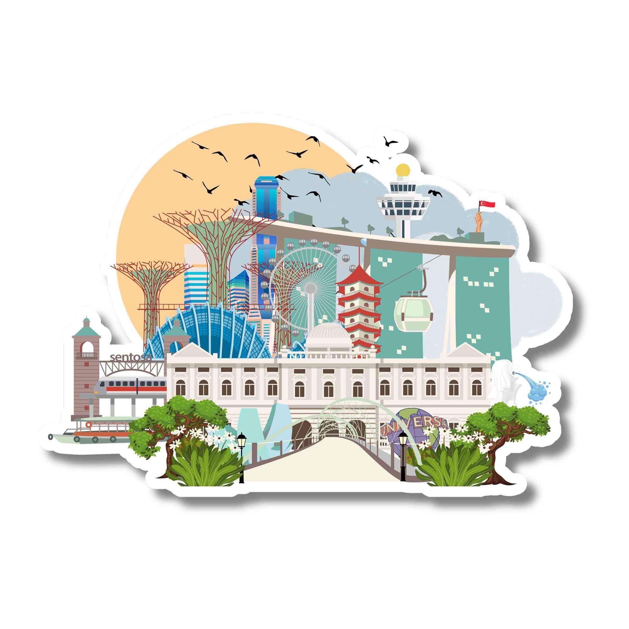 Singapore Sticker Singapore Landmark Sticker